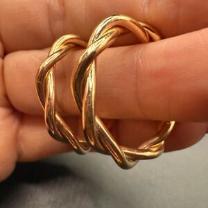 Gold-Tone Twisted Hoop Earrings